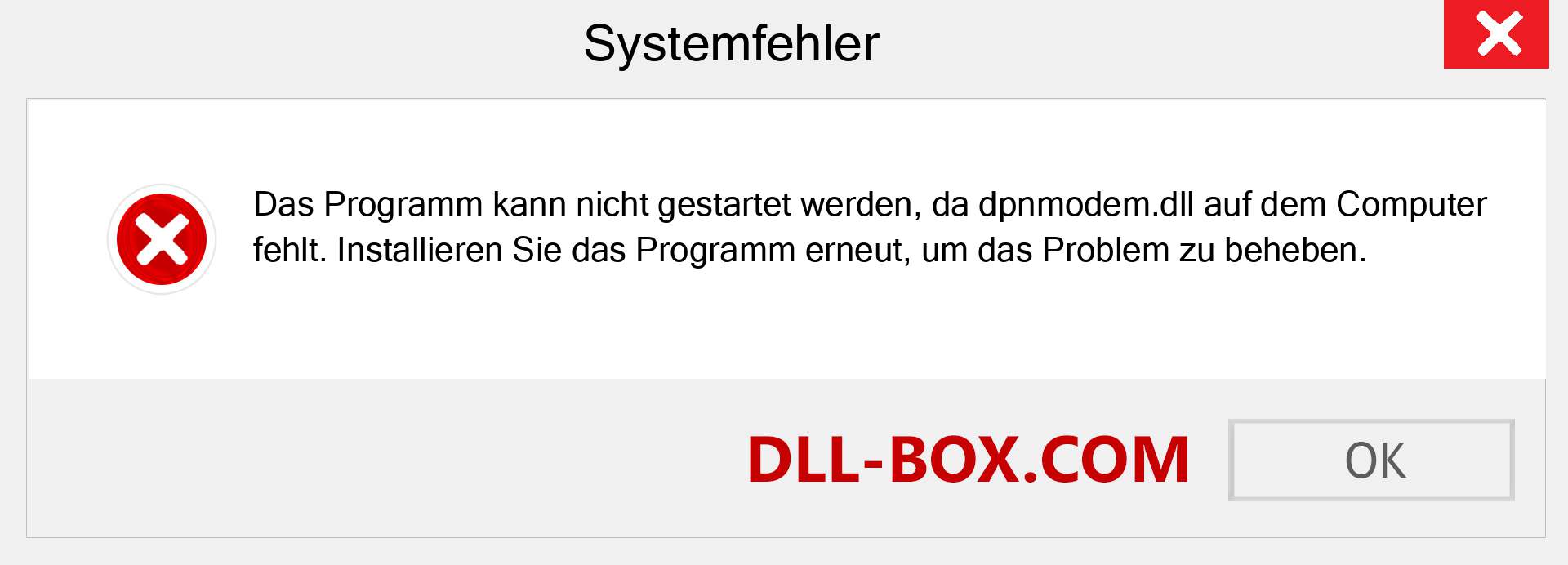 dpnmodem.dll-Datei fehlt?. Download für Windows 7, 8, 10 - Fix dpnmodem dll Missing Error unter Windows, Fotos, Bildern